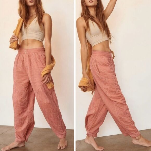 Free People Movement Flipside Textured Pants Sedona Sunrise Size Small Beachy - Picture 4 of 16